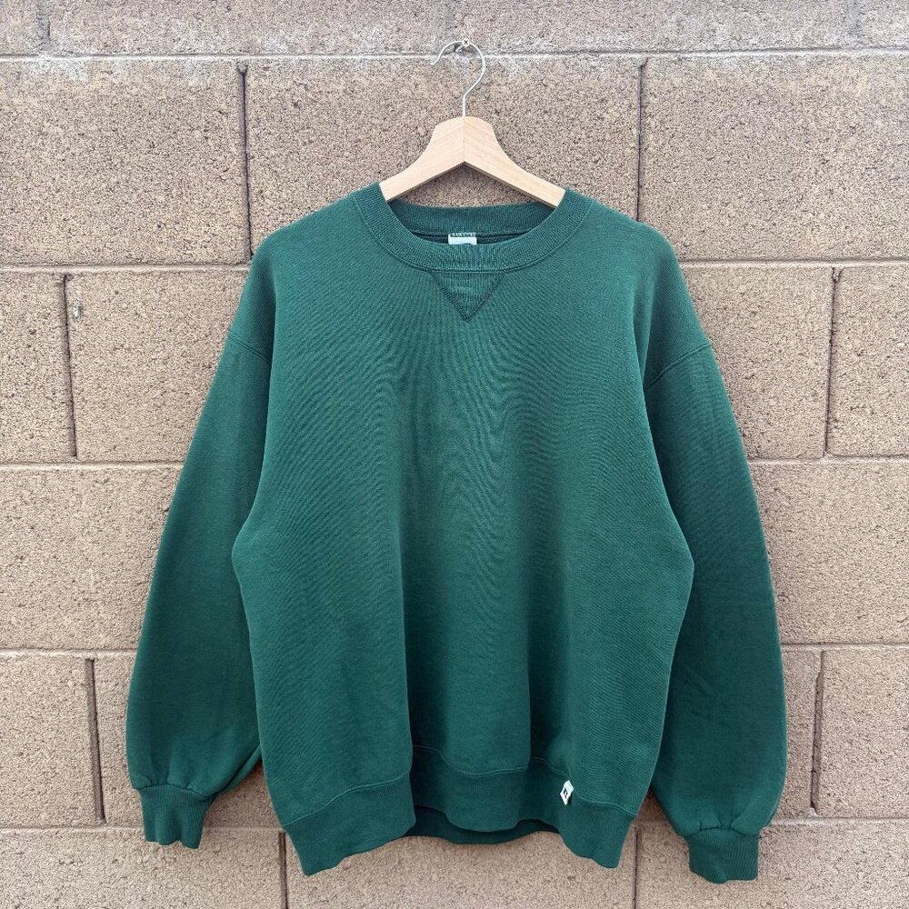 90’s Russell Athletic Faded Green Crewneck Sweatshirt